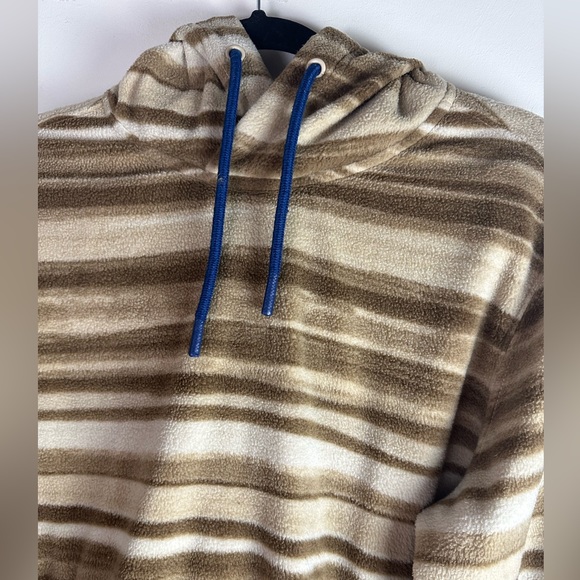 Chubbies Brown Stripes The Hipnotizer Warm Fleece Kangaroo Front Pocket Hoodie S - Picture 10 of 16